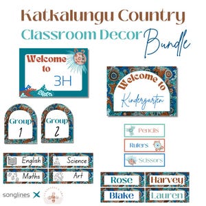 Aboriginal Classroom Decor Bundle | Canva | Kalkatungu Country | Authentic Indigenous Classroom Decor Preschool Kindergarten Early Years