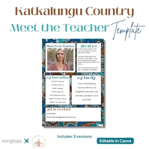 Aboriginal Classroom Resource | Meet the Teacher Canva Template | Kalkatungu Country | Indigenous Teacher Resource