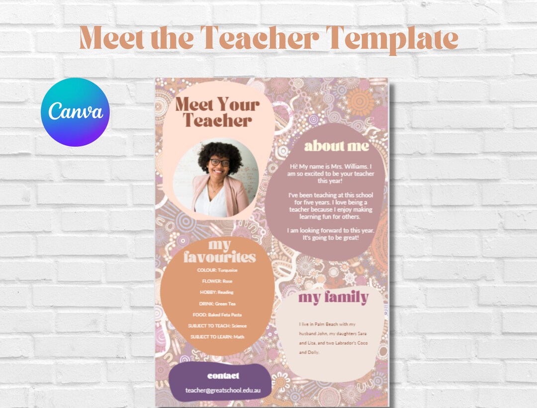 Meet the Teacher Template | Country in Colour | Indigenous Aboriginal ...