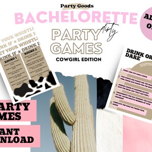 Bachelorette Party Game Bundle: Cowgirl Edition