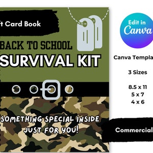 College or Military Gift Card Book • Graduation Canva Template • Back to School • Editable Printable • Instant Download • Canva Pro Required