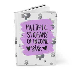 Multiple Streams Sis Journal • Matte Hardcover 5.75×8 • Purple Money Mindset Notebook • Wealth Planner for Her • Empowerment Gift