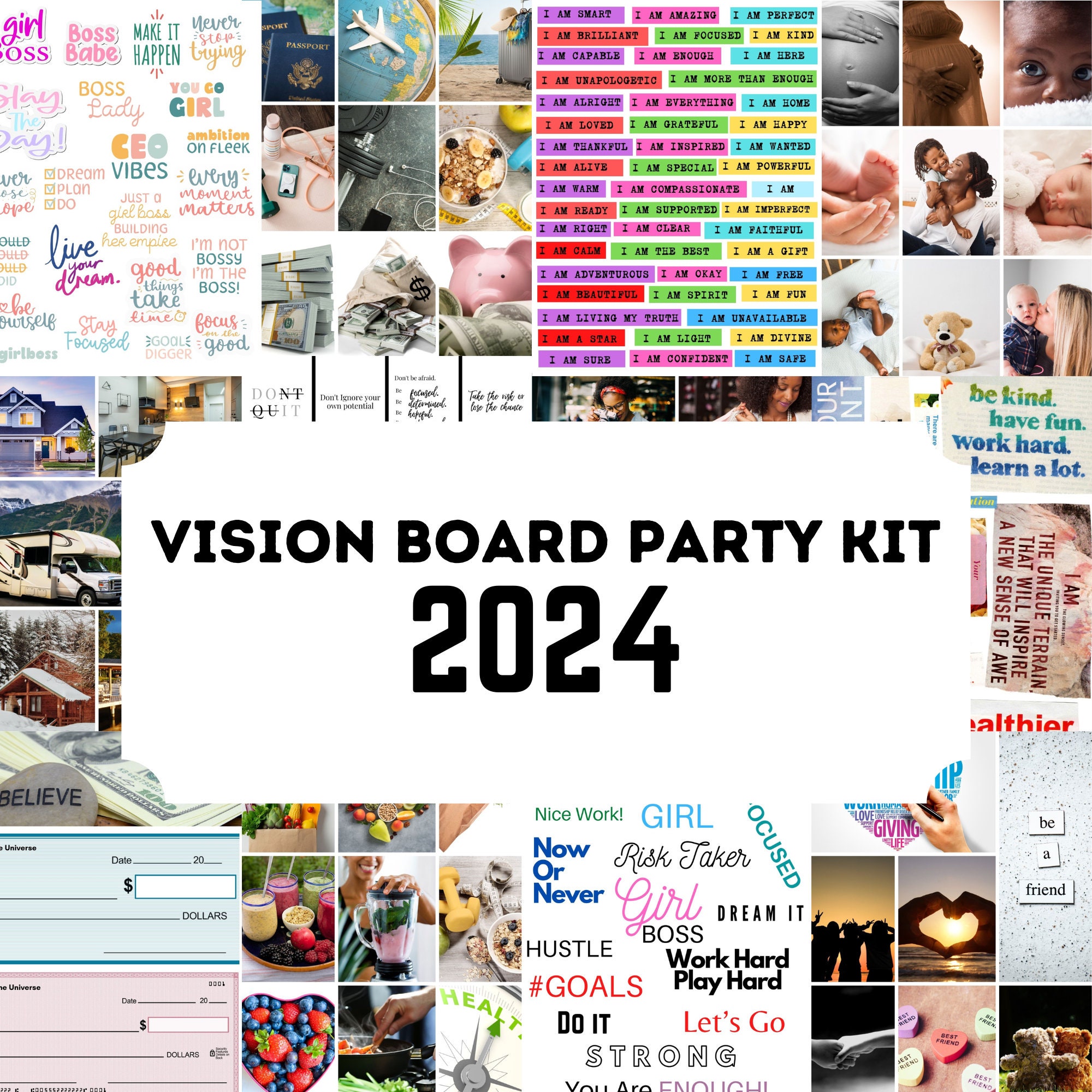 PRINTABLE Vision Board Kit for Women Vision Board Party New Year New ...