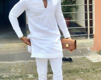 Costume de mariage blanc, Costume de garçon d’honneur, Costume de mariée de mariés, Costume de mariage africain, Costume d’homme africain, Costume de mariage traditionnel, Dashiki, Kaftan