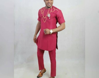 African men's wear, African wedding suit, groomsmen suit, Groom's wedding suit, traditional wedding suit, dashiki suit, men Kaftan,
