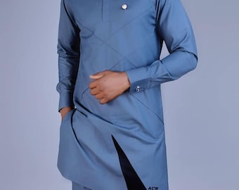 Light Blue Senator suit, African wedding suit, Groomsmen suit, Grooms wedding suit, African men's wear, traditional wedding suit, Dashiki