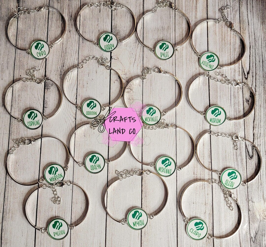 Custom Girl Scout Bracelets Personalized With Troop Number or Girl