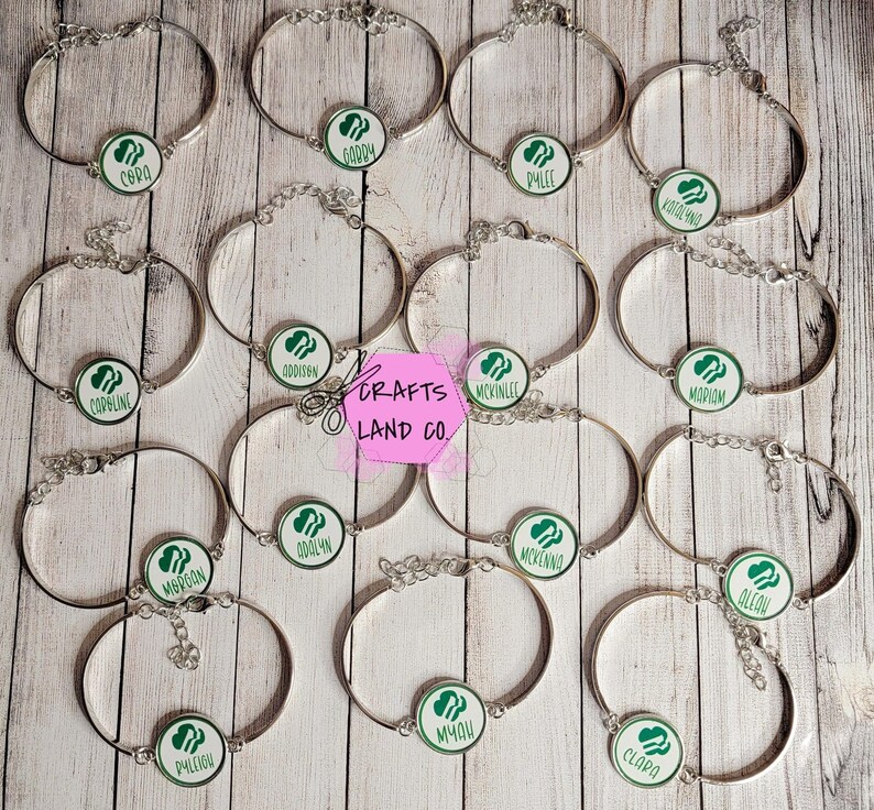 Custom Girl Scout Bracelets Personalized With Troop Number Etsy