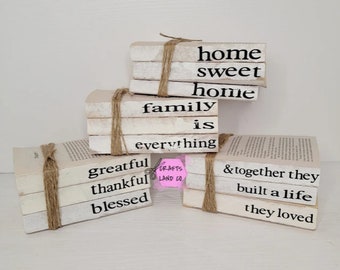 Farmhouse Bookstack, Vintage Book Decor, Custom Book Stacks, Personalized Name Decor, Farmhouse Decor