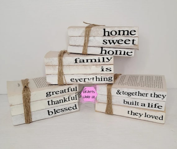 Farmhouse Bookstack, Vintage Book Decor, Custom Book Stacks, Personalized Name Decor, Farmhouse Decor