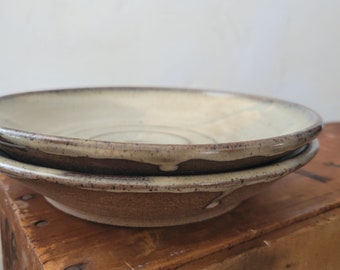 Set of 2 Side/Dessert Plates, Handmade Stoneware/Smokey Birch