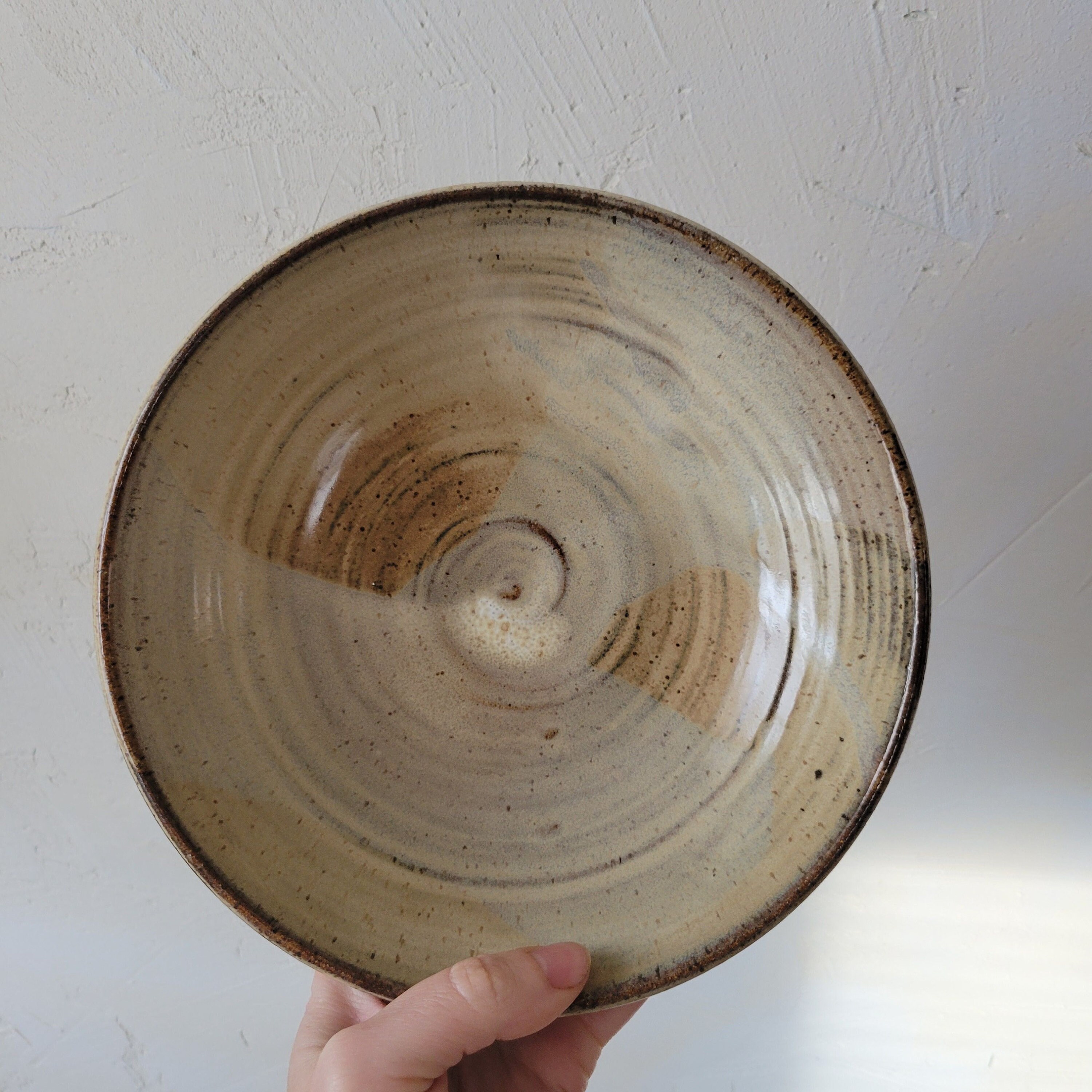 Set of 2 Handmade Pottery Pasta Bowls, Birch/white Glaze, Marbled Stoneware Etsy