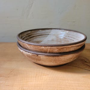 Set of 2 Everyday Bowls in Handthrown Speckled Stoneware and Raw Rims