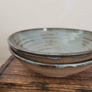Set of 2 Pasta Bowls, Handmade Pottery Stoneware/Denim Glaze