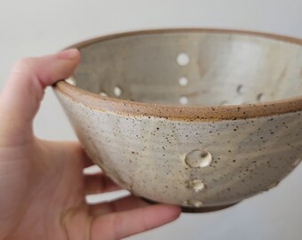 Berry Bowl, Handmade Stoneware/Soft White Glaze Raw Rim
