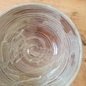 Handmade Pottery Mixing Bowl, Raw Sepckled Stoneware/Birch Brown Glaze