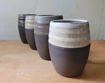 Modern Tumblers: Handmade Dark Clay, Sold Individually