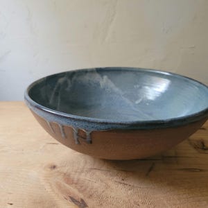Pottery Serving, Fruit or Mixing Bowl Handmade, Denim/Rustic Stoneware