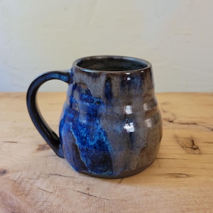 Handmade Pottery Mug, Stoneware/Smokey Blue Grey Glaze 16oz | Made in Vermont
