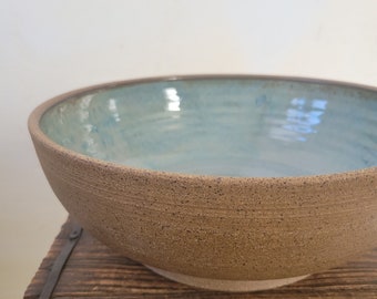 Pottery Serving, Fruit or Mixing Bowl Handmade, Denim/Rustic Stoneware