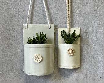Mother's Day Gift, Hand Built Wall Planters, Custom Color,  Ceramic Hanging Planter, Large Wall Pocket, Wall Art, Farmhouse Decor, Beachy