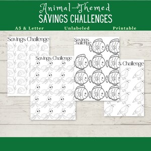 Animal Savings Challenge Bundle; cute money management