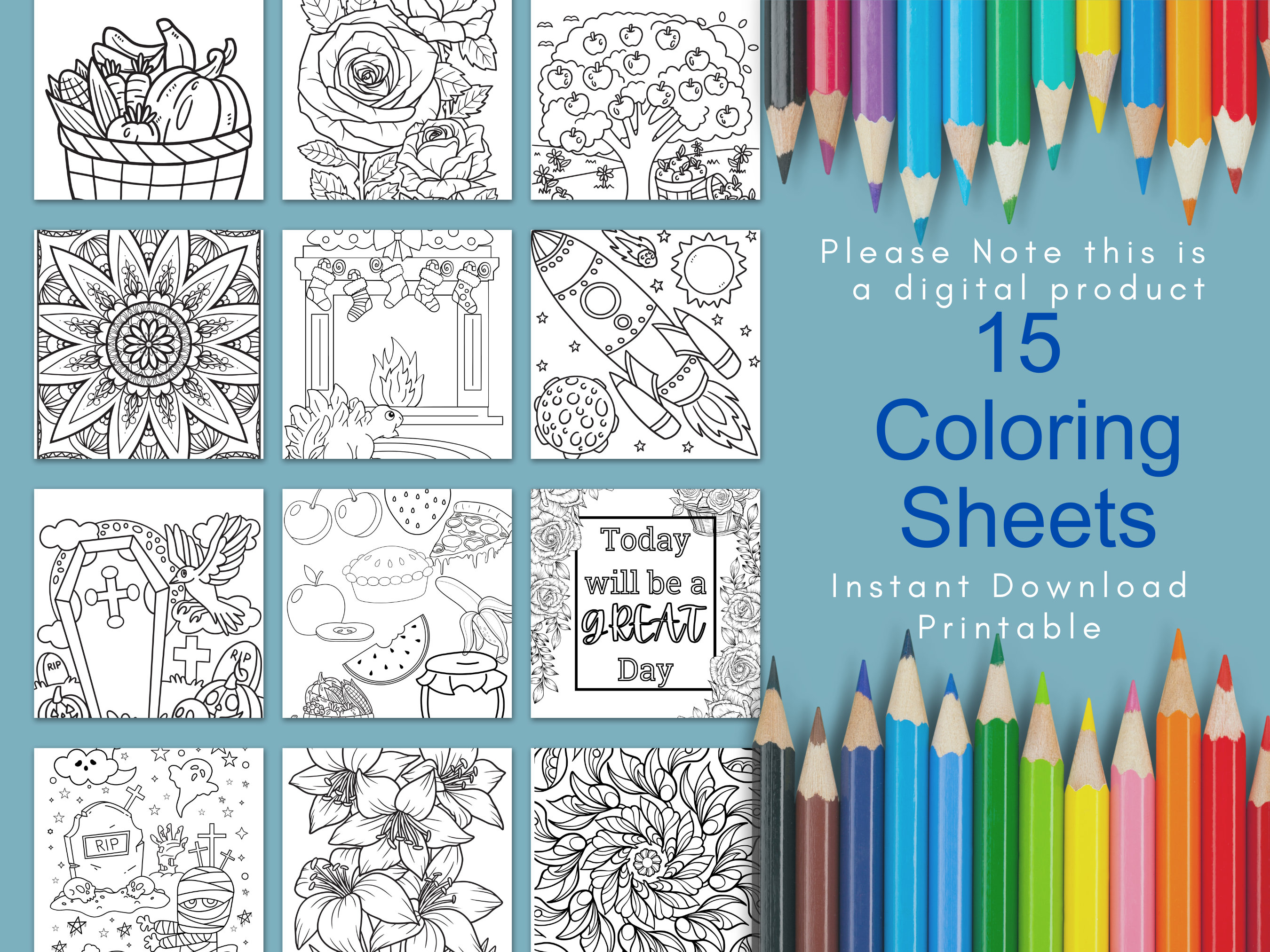 Relaxing Adult Coloring Pages, Printable Coloring Pages, DIY Coloring ...