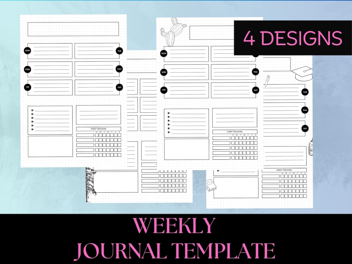 Weekly Journal Format Printable Journal Template, Weekly Planner, Life Organization - Etsy