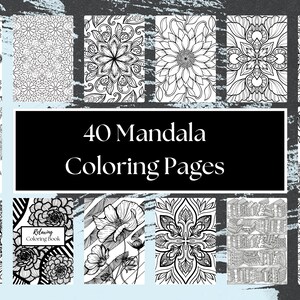 40 Pretty Mandala Coloring Pages: Easy Printables (Digital Download)