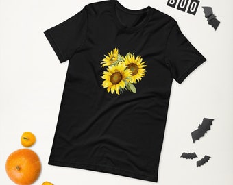 T-shirt graphique tournesol, t-shirt fleuri, haut rustique, cadeau pour amoureux des tournesols