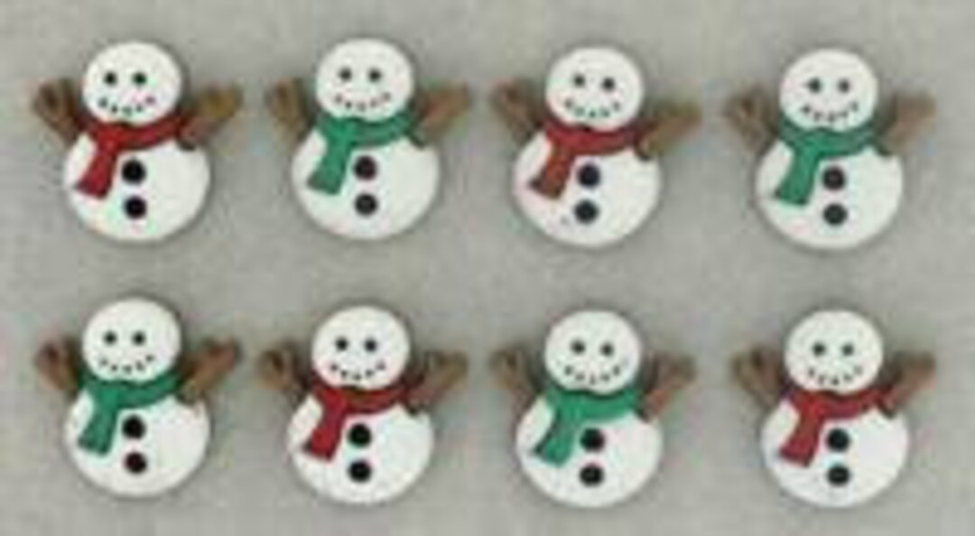 Novelty Christmas Buttons Sew Cute Snowmen Etsy