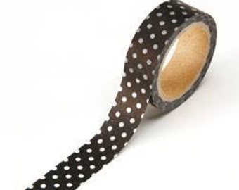 Washi Tape - Black with White Dots