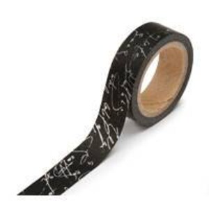 May include: Black washi tape with a white design of musical notes and symbols.