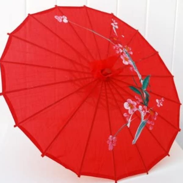 Hand Painted Chinese Parasol Hand Painted Silk Nylon Bamboo Umbrella