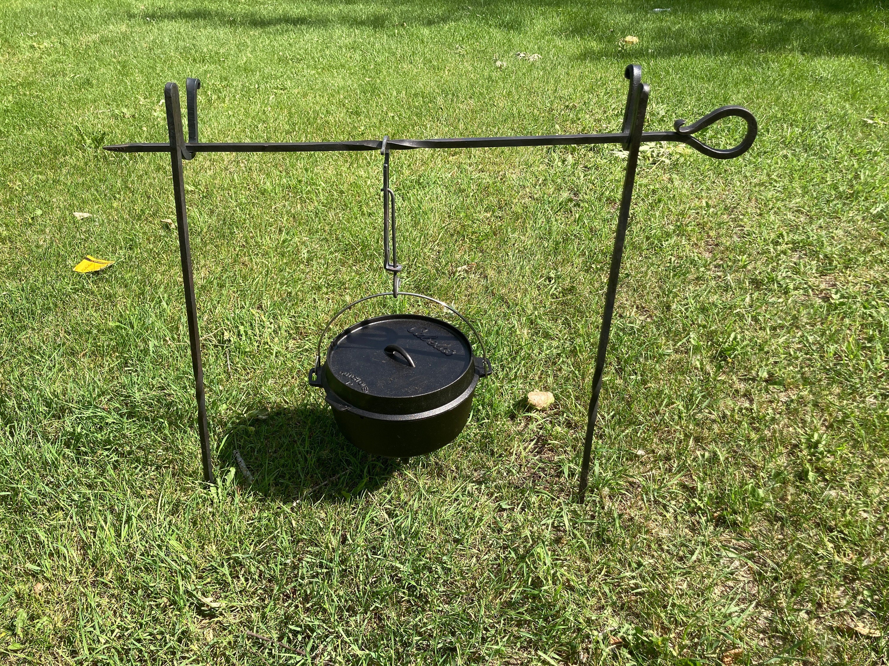 Hand Forged Campfire Tripod, Dutch Oven Tripod Stand, Cast Iron Pot Stand,  Outdoor Cooking Stand, Veteran Made, Made in the USA 