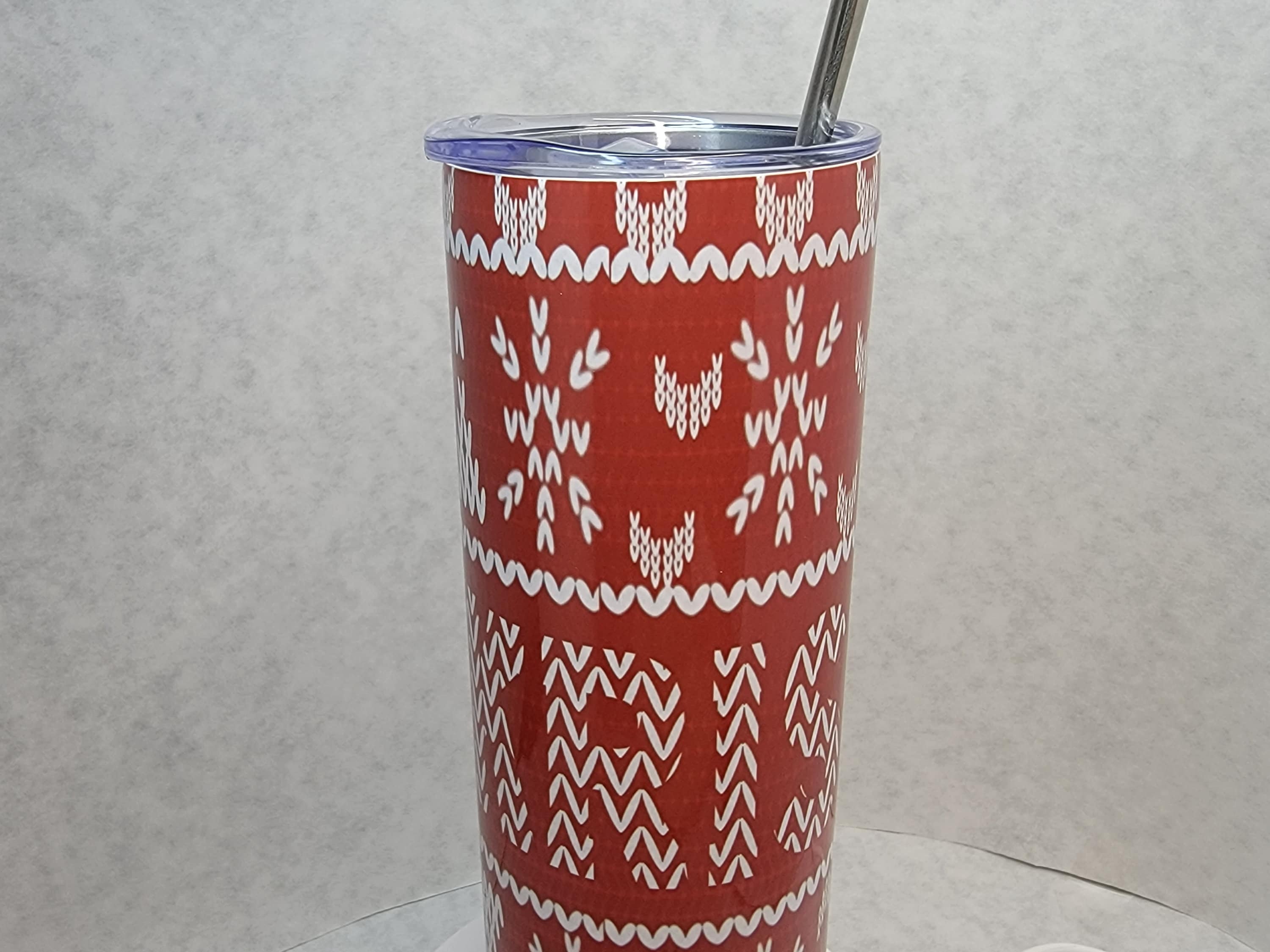 Personalized Christmas Red Sweater - Tumbler 20 oz. Stainless Steel…