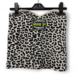 Black and White Leopard Tube Top | Teeth Logo Patch | Alternative Streetwear