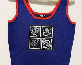 Royal Blue and Red Tank Top | Recharging… | Alternative Streetwear