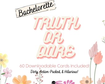 Bachelorette Party Truth or Dare Game Printable Truth or Drink Cards ...