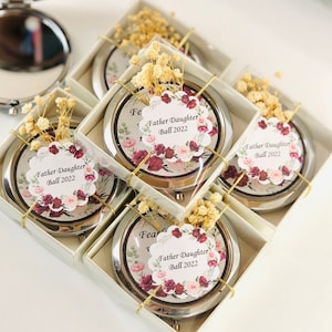 50Pcs Personalized Great Compact Mirror Wedding Favors, Custom Name Favor Guest Keepsakes, Bridal Party Gift, Baby Birthday Shower Party Box