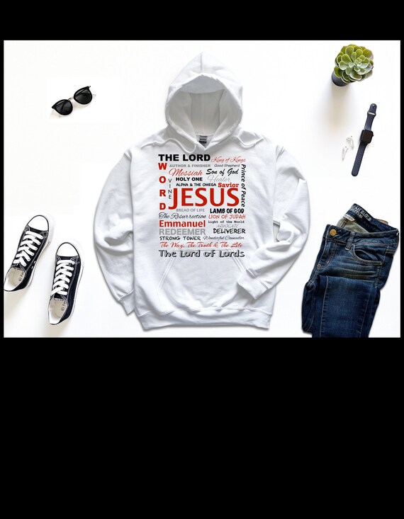 Names of Jesus Hoodie Christian Hoodies Custom Hoodie Etsy