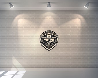 Helmet Motorcyle wall decor cnc and laser cut drawing