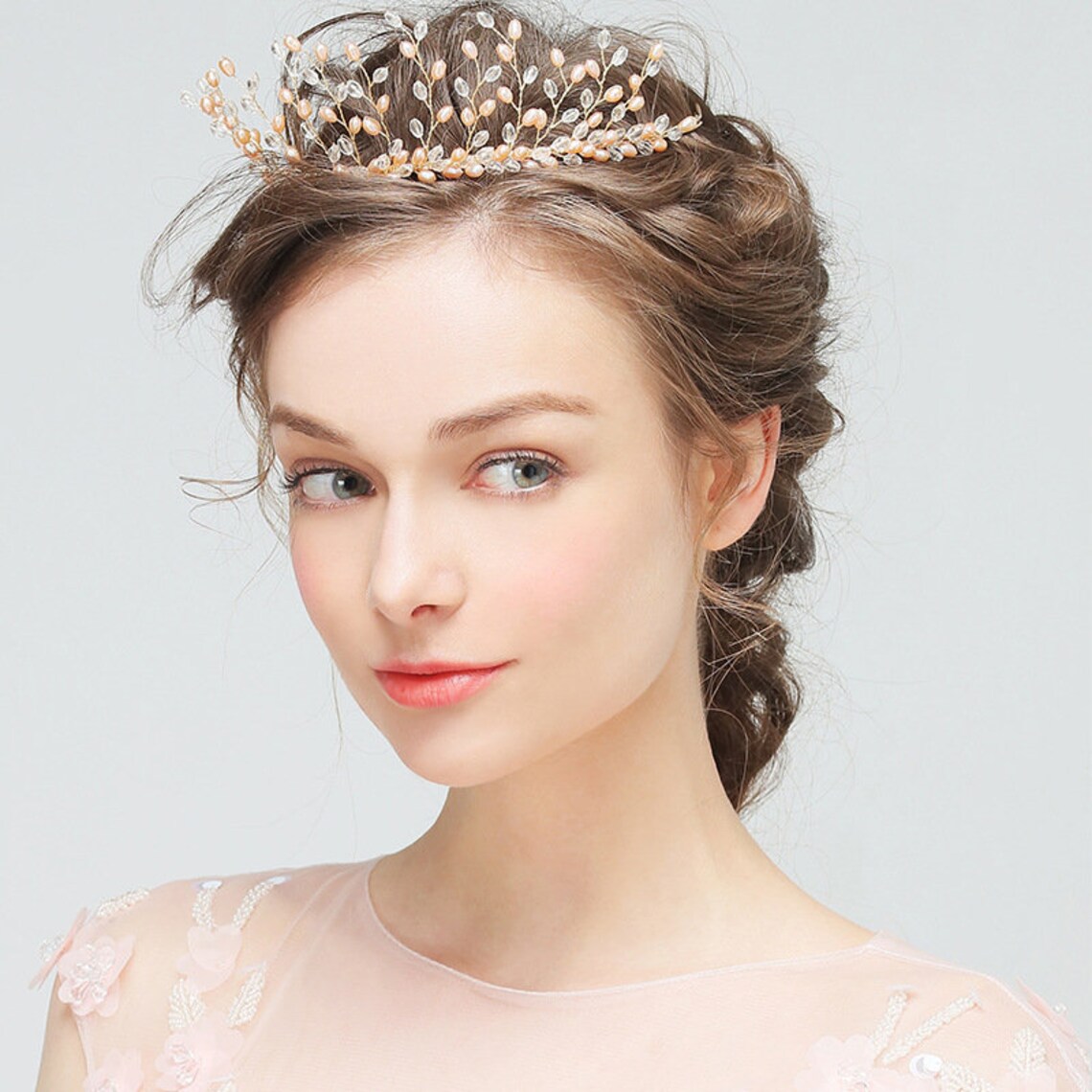 Golden Bridal Hair Crown Bridesmaid Hair Accessories for Etsy
