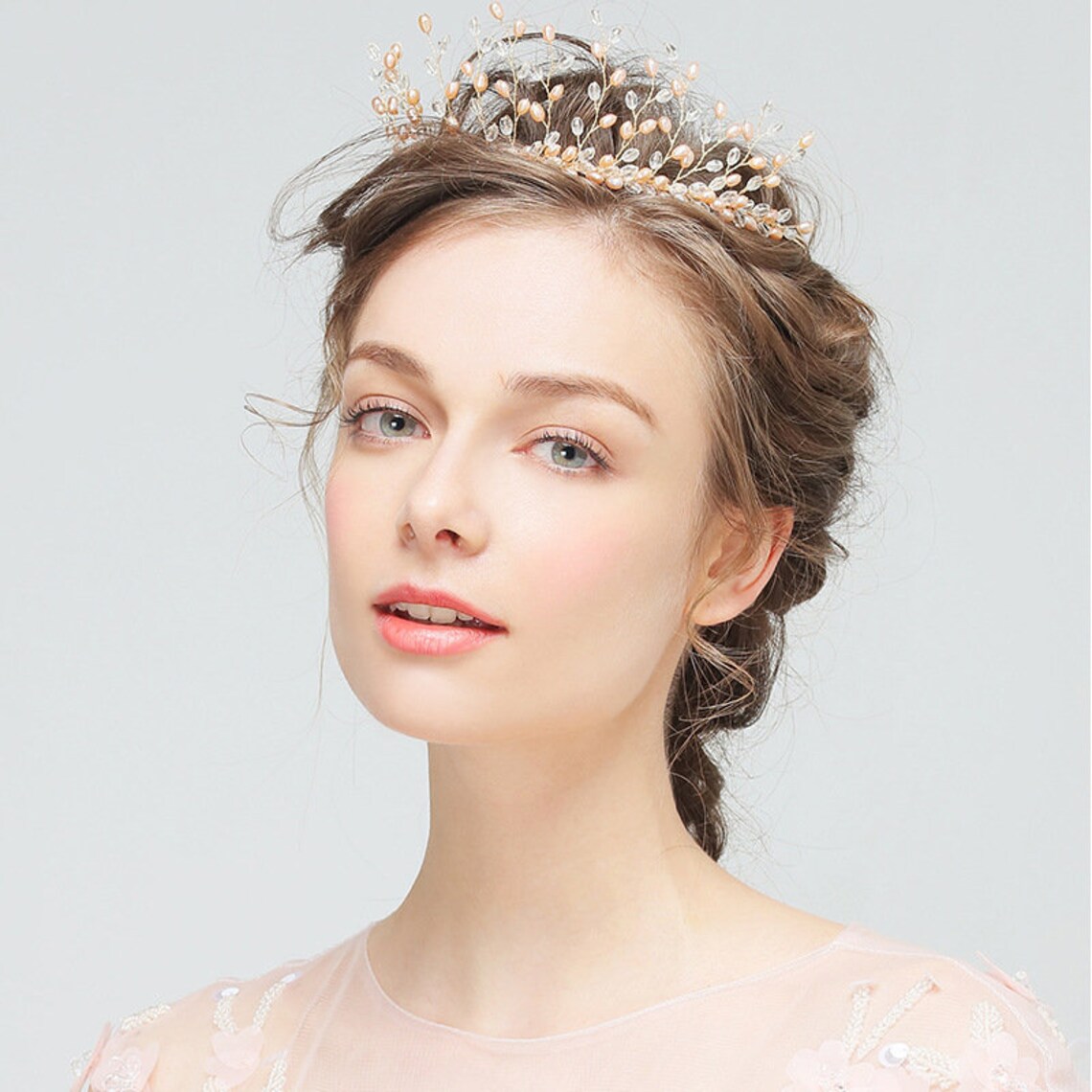 Golden Bridal Hair Crown Bridesmaid Hair Accessories for Etsy