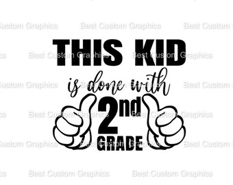 Letzter Schultag SVG 2. Klasse 2. Klasse Digitaler Download für Cricut, Silhouette, Glowforge