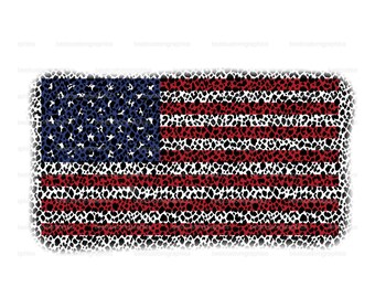 Leopard Print American Flag PNG