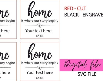 Housewarming Coaster Set SVG | High Quality Digital File | Coasters | Glowforge File