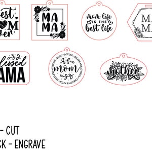 Mom Keychains SVG bundle file | Glowforge laser cut file | Mom keychains designs | Ready to Use, High Quality Digital Download