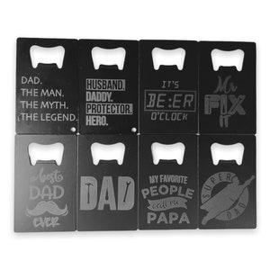 Vaderdagcadeau | Gepersonaliseerde flesopener | Creditcard flesopener | Cadeau voor papa |