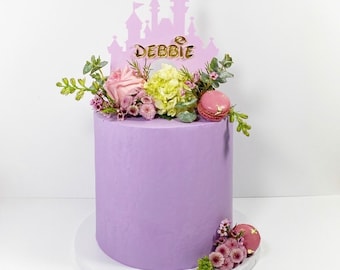 Princess Castle Cake Topper - Acrylic Cake Topper - Princess Theme Birthday Cake Topper